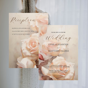 Invitación Boda elegante de Rosas de verano