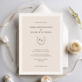 Invitación Boda elegante de Rubor de Laurel Rosa Wreath
