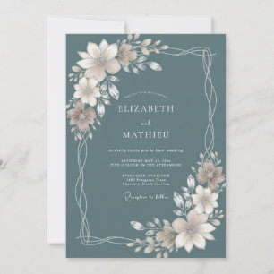 Invitación Boda elegante de taupe y acero