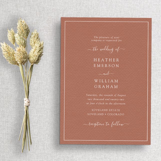 Invitación Boda Elegante de Terracota (Subido por el creador)