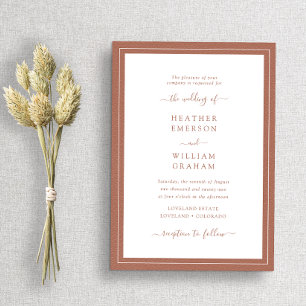 Invitación Boda Elegante de Terracota