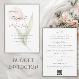 Invitación Boda elegante de tulipán floral rosa de presupuest