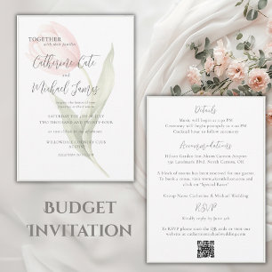 Invitación Boda elegante de tulipán floral rosa de presupuest