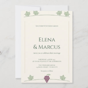 Invitación Boda Elegante de Uva de Viñedo