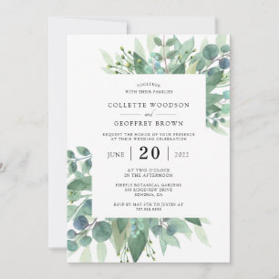 Invitación Boda elegante de vegetación botánica