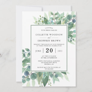 Invitación Boda elegante de vegetación botánica