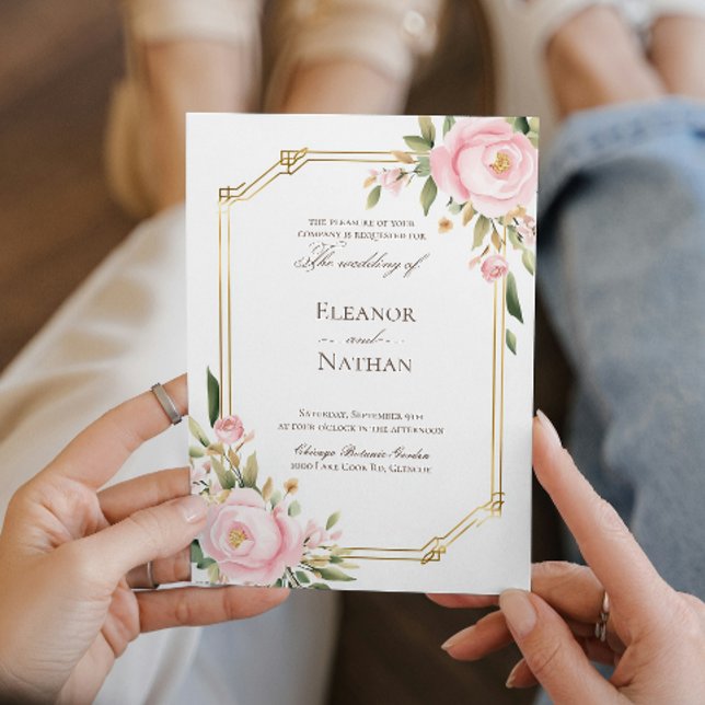 Invitación Boda elegante de verano primavera de Rosa Roses (Subido por el creador)