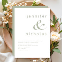 Boda elegante de verde salvia y ampersand