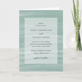Invitación Boda elegante de verde suave con estilo costero