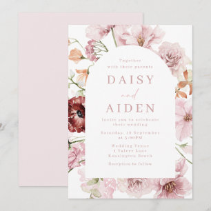 Invitación Boda elegante del arco floral de Rubor