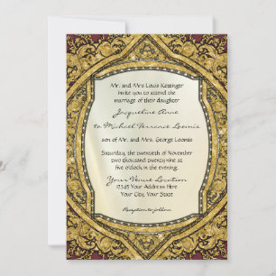 Invitación Boda elegante del Purpurina de barrido dorado marr