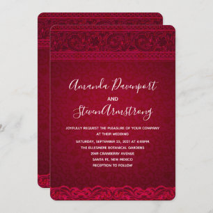 Invitación Boda elegante del Resumen Rojo