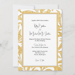 Invitación Boda elegante dorada y negra