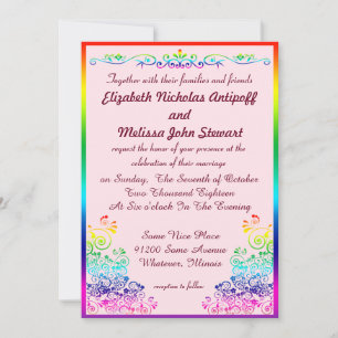 Invitación Boda elegante elegante lesbiana del orgullo del