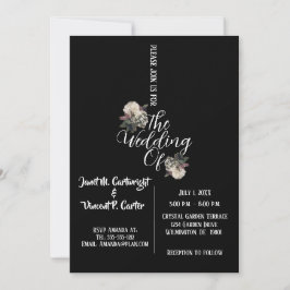 Invitación Boda elegante en blanco y negro
