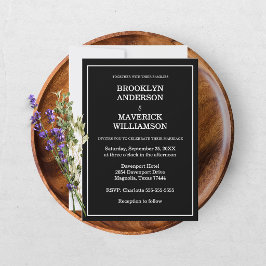 Invitación Boda Elegante en Blanco y Negro