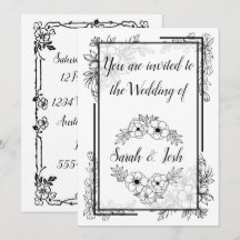 Boda elegante en blanco y negro