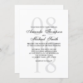 Invitación Boda elegante en blanco y negro