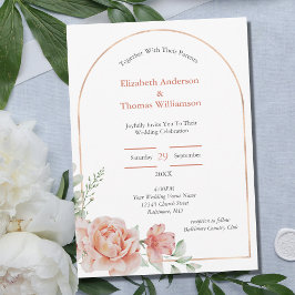 Invitación Boda elegante en el borde del arco floral rosado
