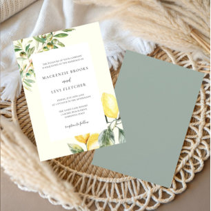 Invitación Boda elegante en jardín de limón