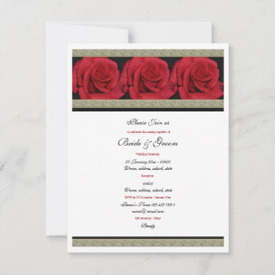 Invitación Boda elegante en rojo dorado negro