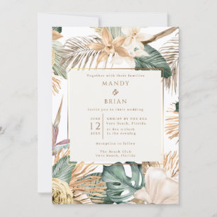 Invitación Boda elegante en un destino de playa tropical