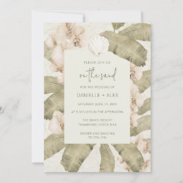 Invitación Boda Elegante en una Playa Tropical