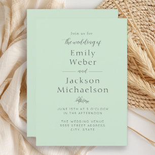 Invitación Boda elegante en verde menta