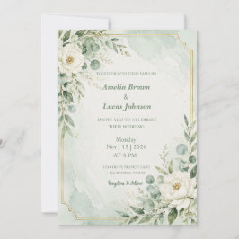 Invitación Boda elegante en verde menta