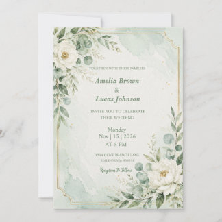Invitación Boda elegante en verde menta