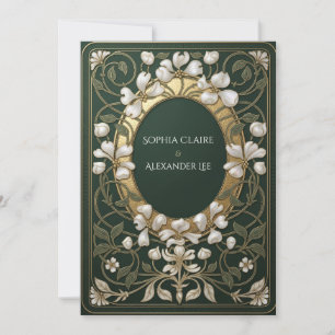 Invitación Boda Elegante Encantada Jardín Art Nouveau