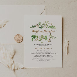 Invitación Boda elegante Eucalyptus Leaf Greenery Desayuno