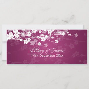 Invitación Boda elegante flor de cerezo ciruela