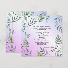 Invitación Boda elegante Flora y Fauna Lavender