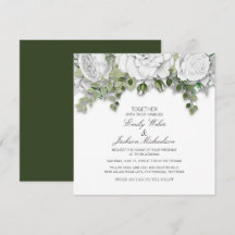 Boda elegante floral blanca y verde