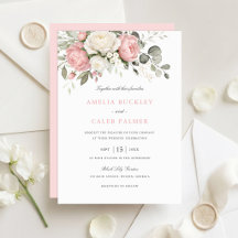 Boda elegante floral con verde y rosa pálido