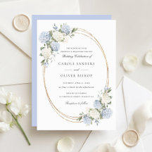 Boda elegante floral de hortensias azules y follaj
