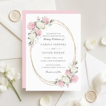 Boda elegante floral de hortensias rosadas y folla