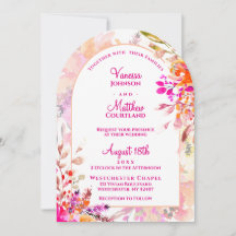 Boda elegante floral en forma de arco naranja rosa