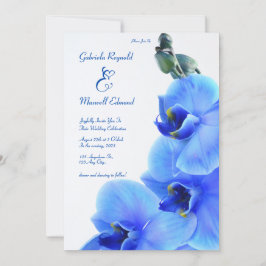 Invitación Boda Elegante Floral Love Blue Orchids