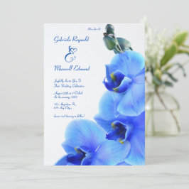 Invitación Boda Elegante Floral Love Blue Orchids