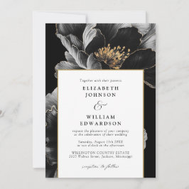 Invitación Boda elegante floral QR código Chic moderno