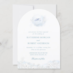 Invitación Boda elegante floral suave en invierno