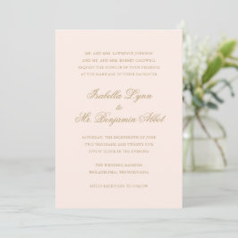 Invitación Boda elegante formal rosada tradicional de Rubor