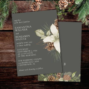 Invitación Boda elegante gris piedra de pino de invierno mode