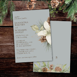 Invitación Boda elegante gris pino invernal moderno