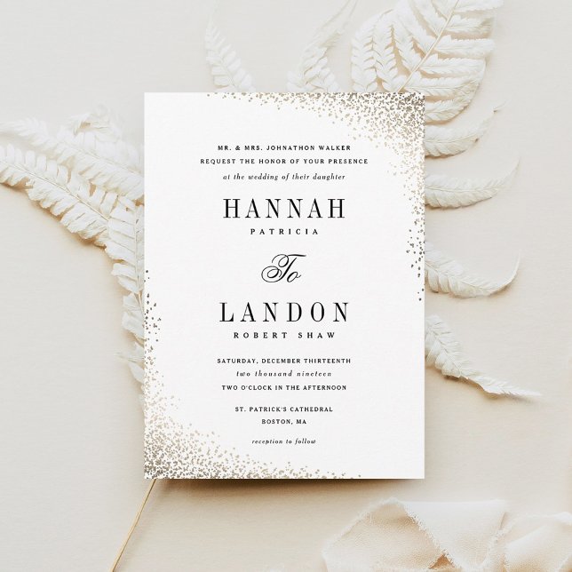 Invitación Boda elegante guión clásico oro (Subido por el creador)