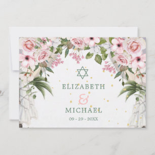 Invitación Boda Elegante Judía Chuppah Floral Foliage