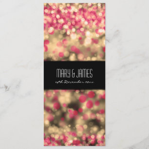 Invitación Boda elegante luces brillantes fucsia y doradas