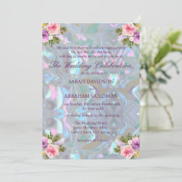 Invitación Boda elegante madreperla iridiscente